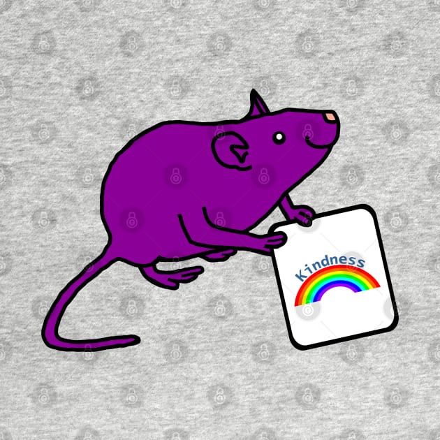 Purple Rat with Kindness Rainbow Sign Positivity by ellenhenryart
